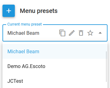 Selecting a preset