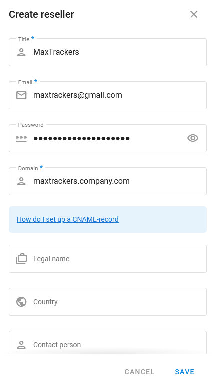 Creating a reseller
